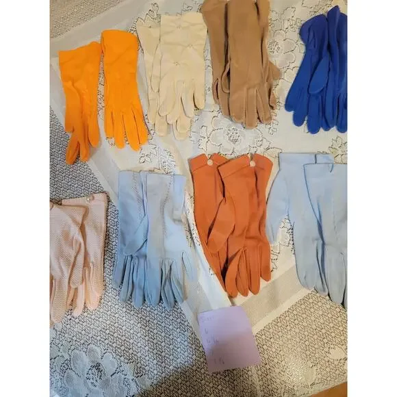 14 pair designer ladies nylon dress gloves SIZE 6-7.5
